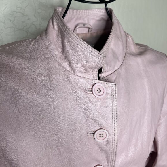 Chadwick’s Pink Leather Jacket Women’s Size 16 - Picture 2 of 9
